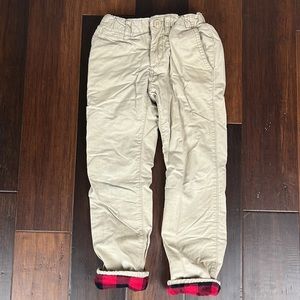 EUC Gap kids flannel lined khaki chinos, boys size 7